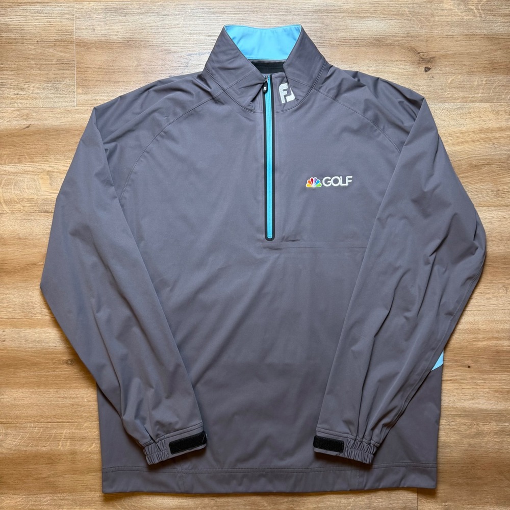 FootJoy HydroKnit Pullover Men Large Grey Tour Golf 1/2 Zip Jacket Windbreaker
